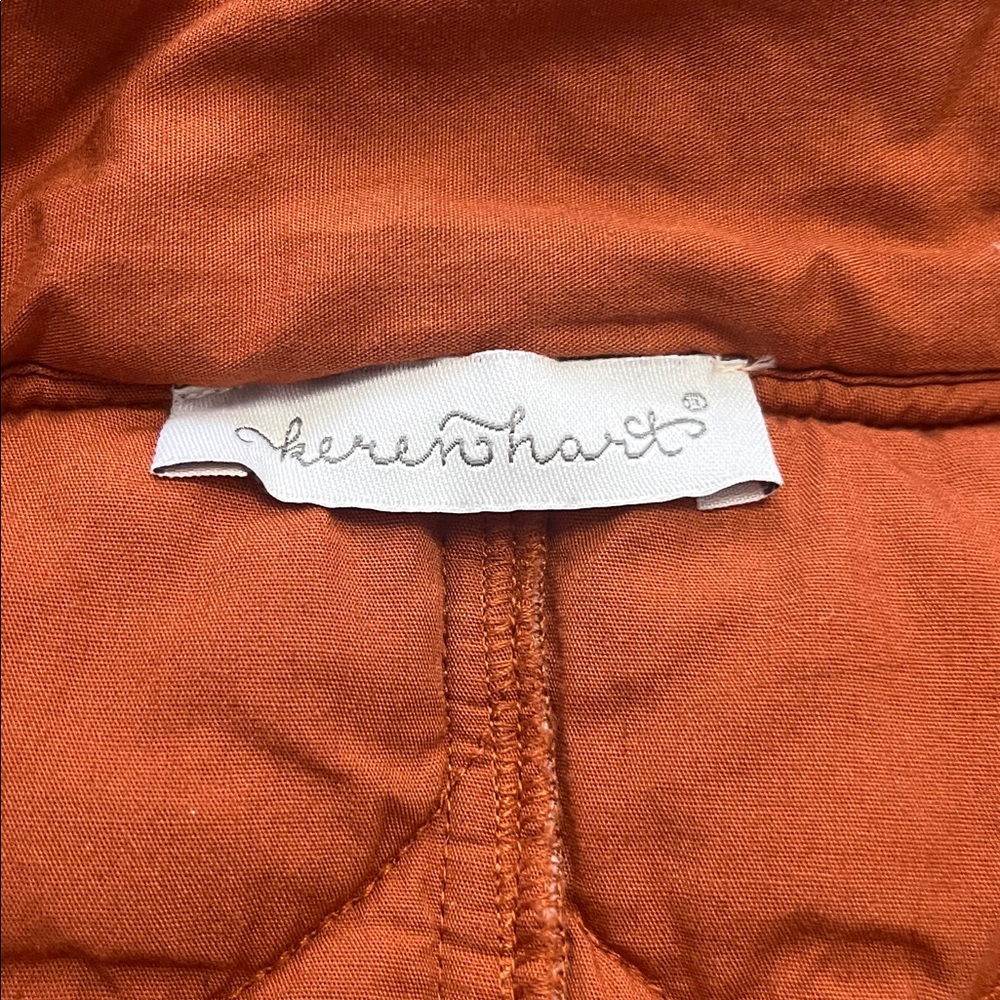 Keren Hart Cropped Quilted Jacket Burnt Orange/Rust Color Size M - Picture 7 of 10
